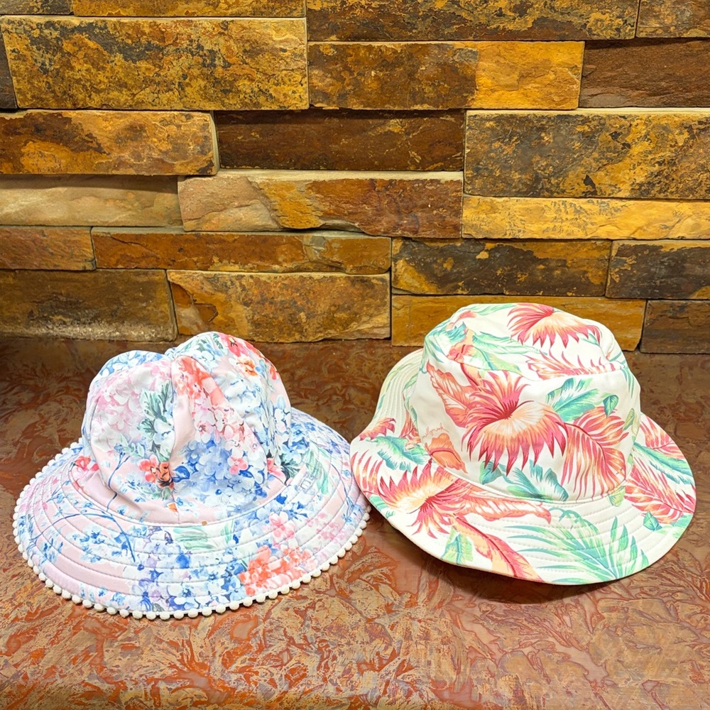 Milkymook Lavender Floral Bucket Hat Duo - Pastel Pink & Tropical Coral